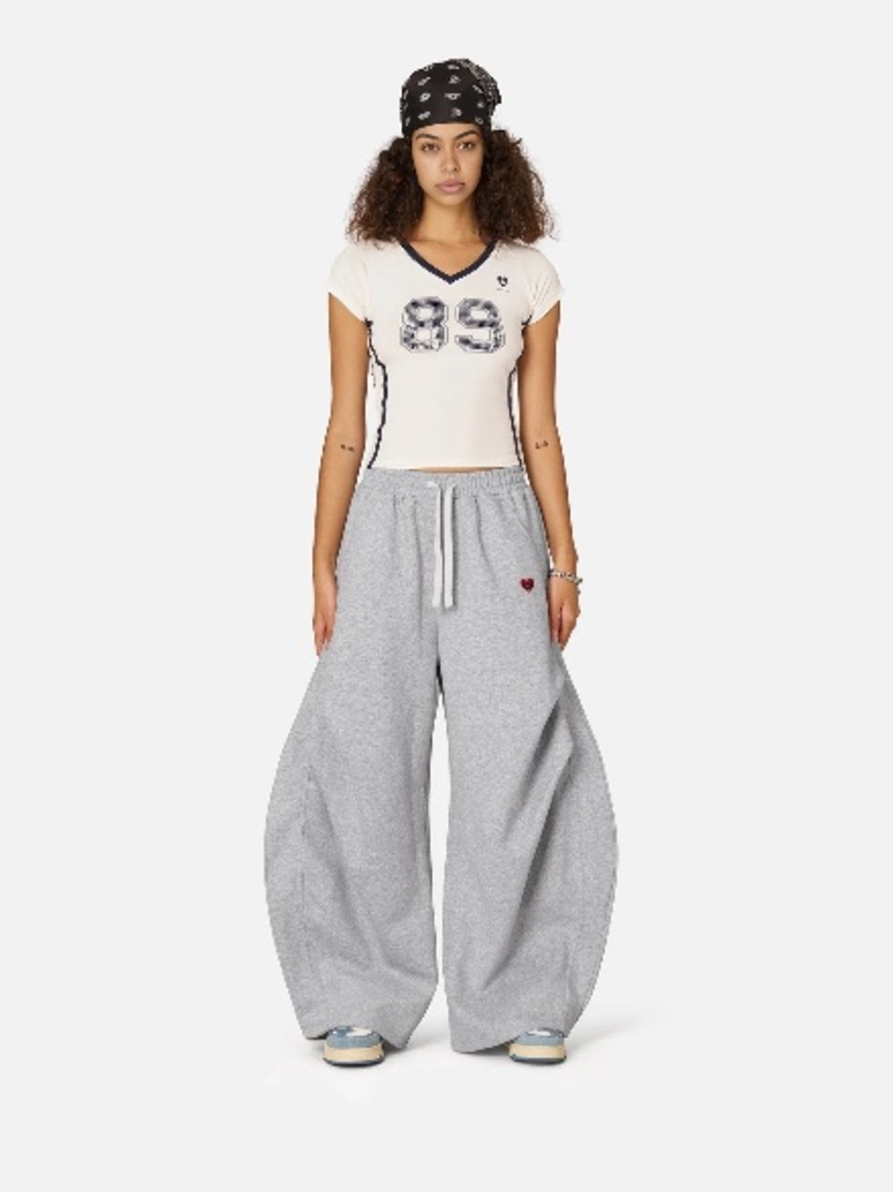Aelfric Eden Wide-Leg Light Gray Drawstring Sweatpants xs baggy sold out